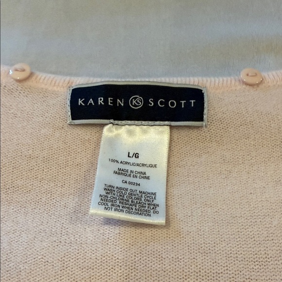 Karen Scott Sweater with Detachable Scarf Embellishments, Pink, Women's Size L - Picture 11 of 16